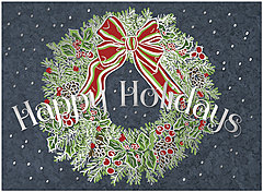 Graphic Wreath Holiday Card H9163U-A
